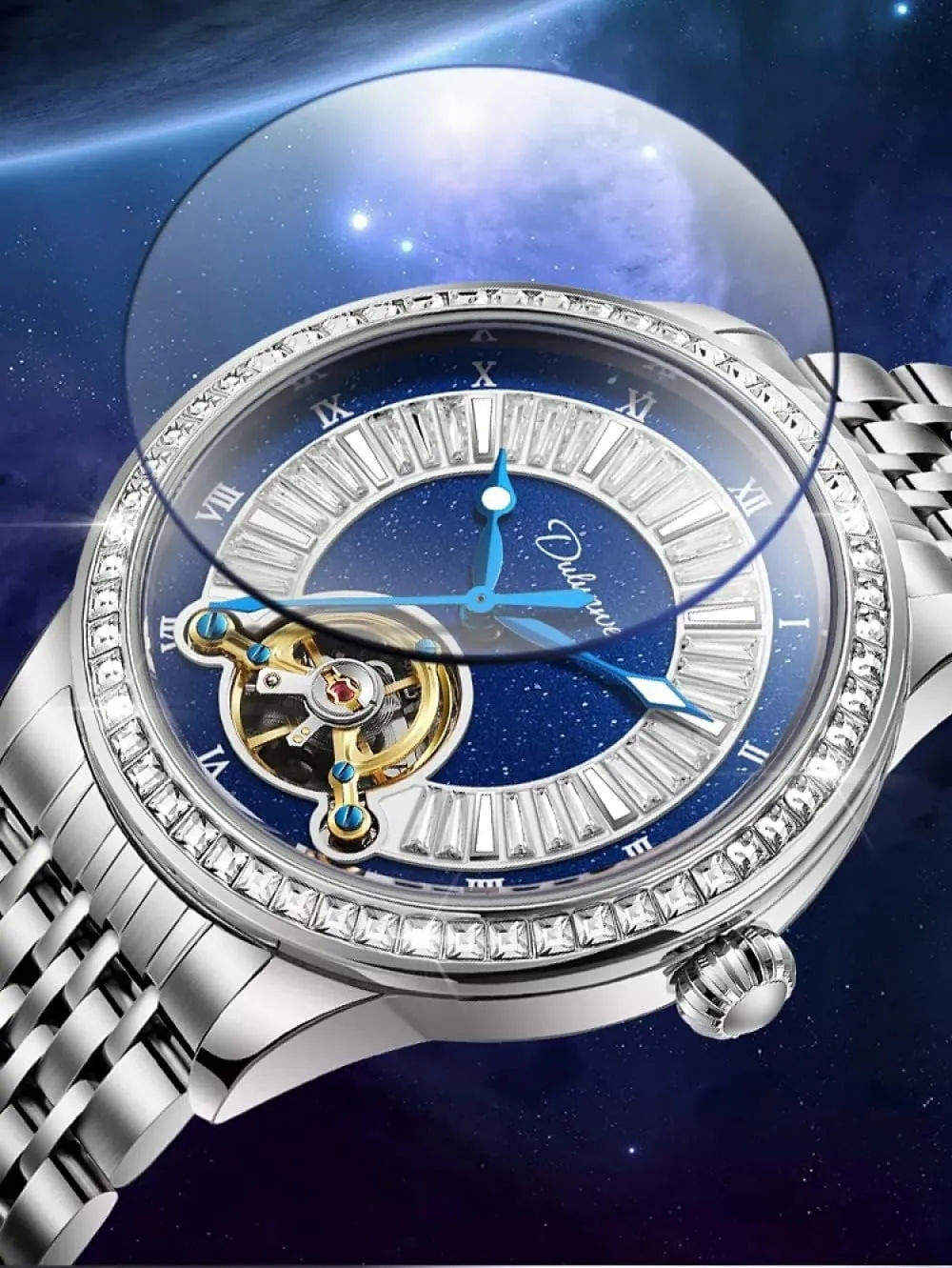 Mechanical Watch Stainless Steel High End Atmospheric Trend Wristwatch Men Tourbillon Watches mushroom adversary bankruptcy predetermined Rhinestone Dial Luminous Waterproof Automatic 