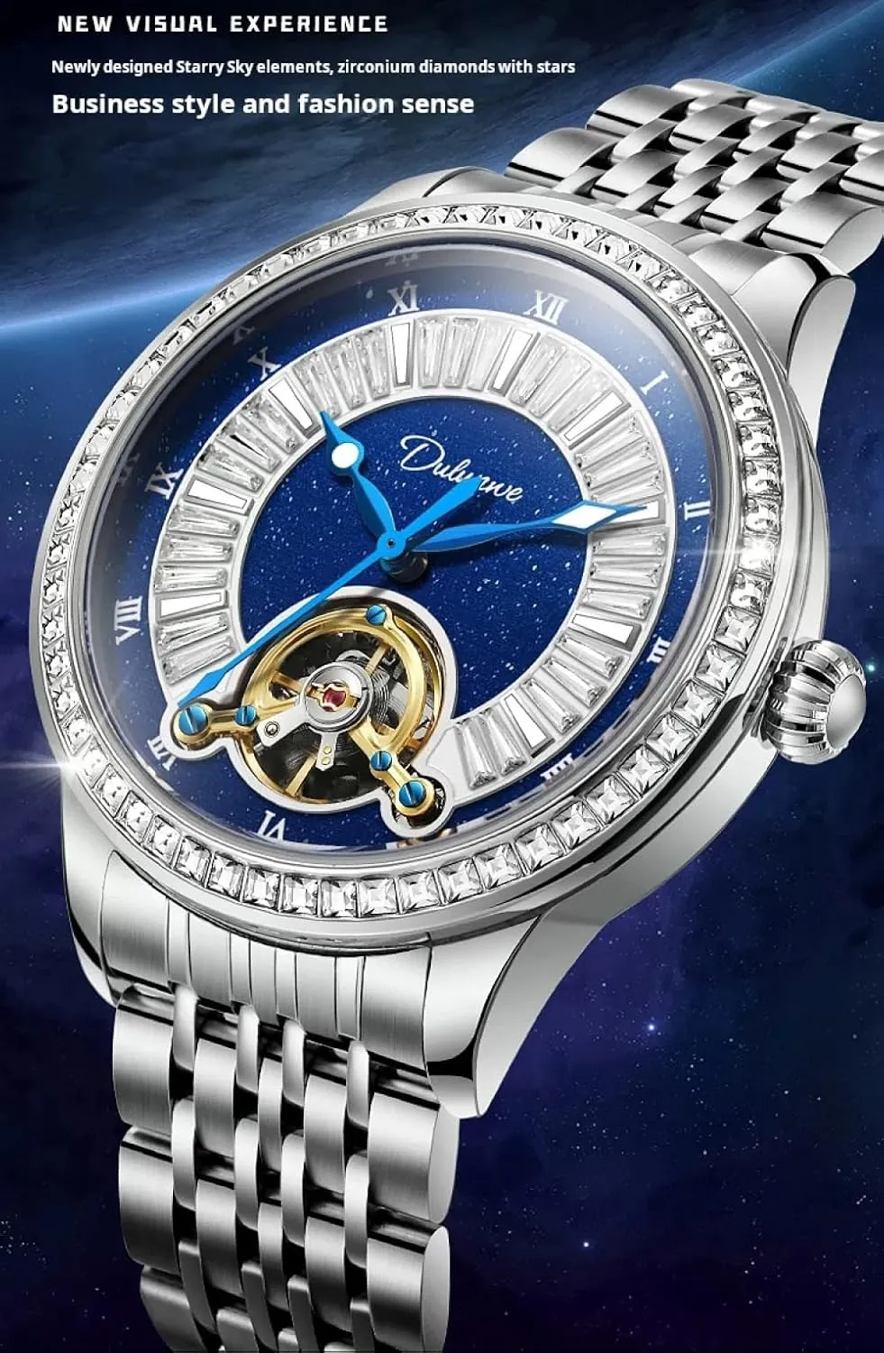 Mechanical Watch Stainless Steel High End Atmospheric Trend Wristwatch Men Tourbillon Watches mushroom adversary bankruptcy predetermined Rhinestone Dial Luminous Waterproof Automatic 