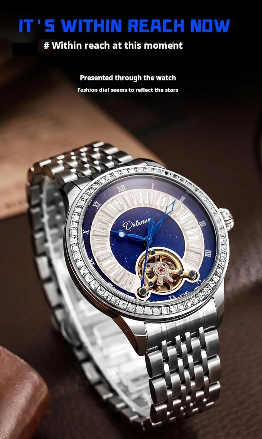 Mechanical Watch Stainless Steel High End Atmospheric Trend Wristwatch Men Tourbillon Watches mushroom adversary bankruptcy predetermined Rhinestone Dial Luminous Waterproof Automatic 
