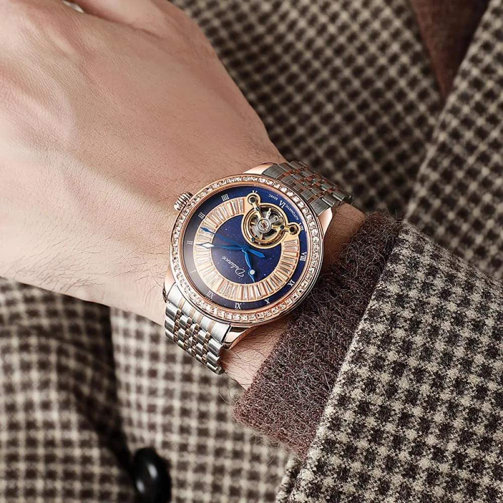 Mechanical Watch Stainless Steel High End Atmospheric Trend Wristwatch Men Tourbillon Watches mushroom adversary bankruptcy predetermined Rhinestone Dial Luminous Waterproof Automatic 