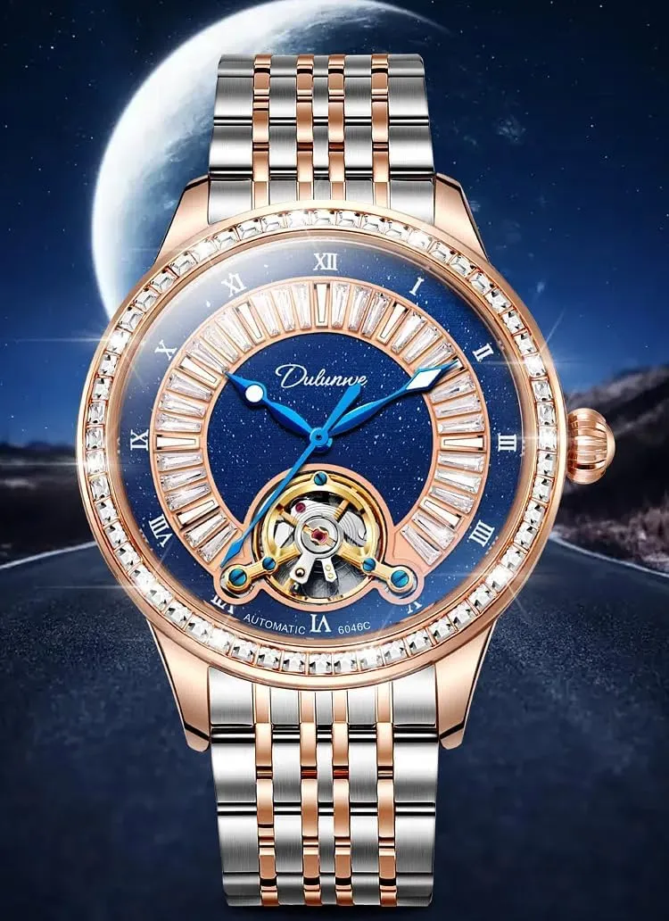 Mechanical Watch Stainless Steel High End Atmospheric Trend Wristwatch Men Tourbillon Watches mushroom adversary bankruptcy predetermined Rhinestone Dial Luminous Waterproof Automatic 