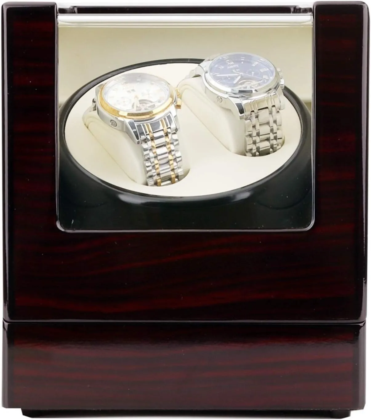 Mechanical Watch Winder Display Jewelry Watch Storage wild Box Holder Motor Shaker Automatic Silent Watch Winding Rotator Quiet and well operated (Red beige Spinner winding box Watch Winders - 5 Modes 2 0 