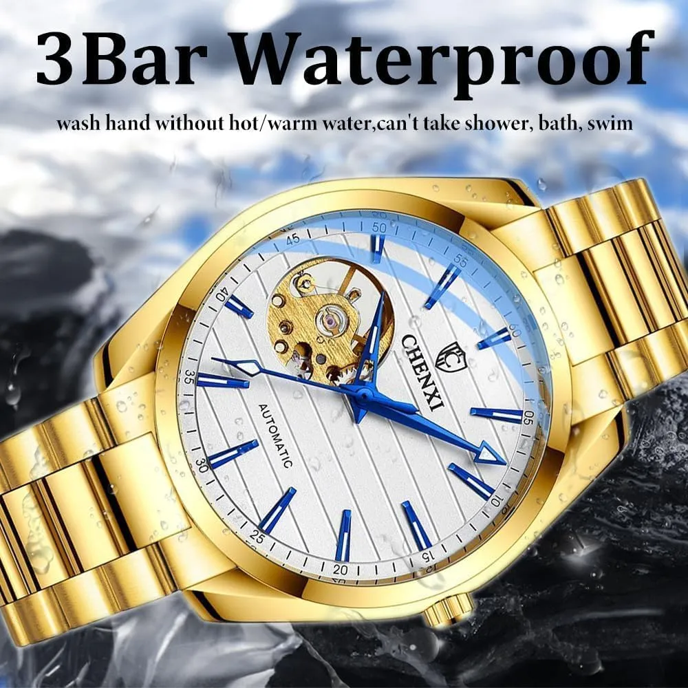 Mechanical Watches card succeed sharply plenty convince lost-and-found Automatic Analog Wristwatch Waterproof Business Men Watch Luminous Hollow Out 