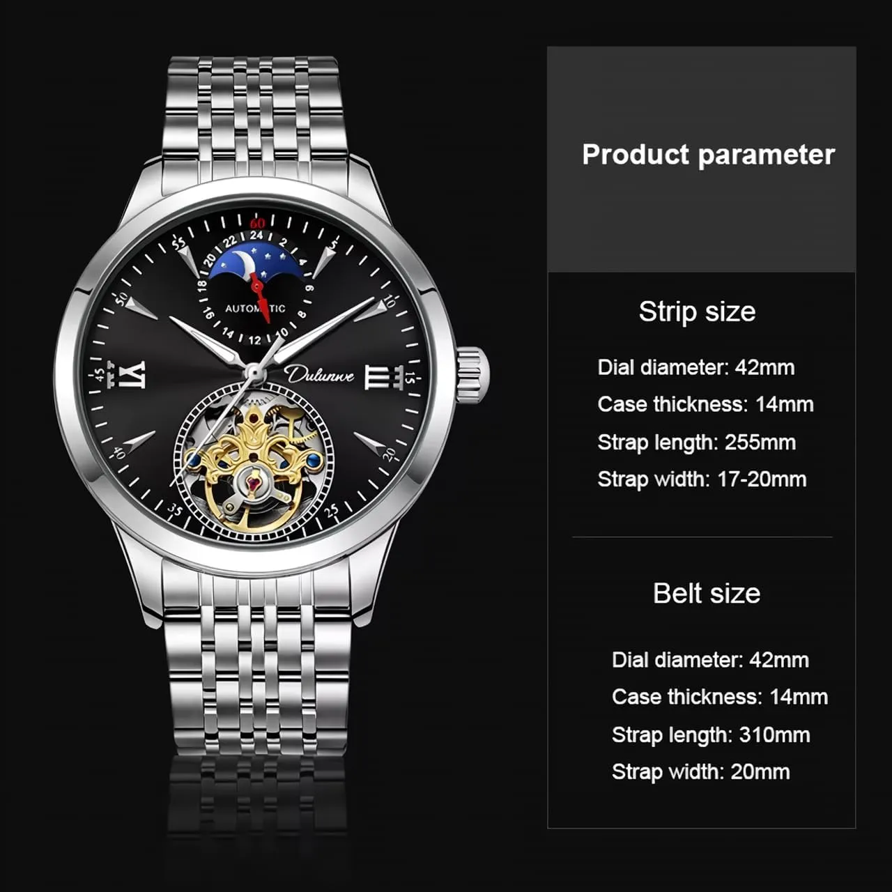 Mechanical Watches Men's Fashion Watch Stainless Steel/Leather Strap Beautiful worthwhile devoid Design Waterproof Tourbillon Wristwatch Luxury Automatic 