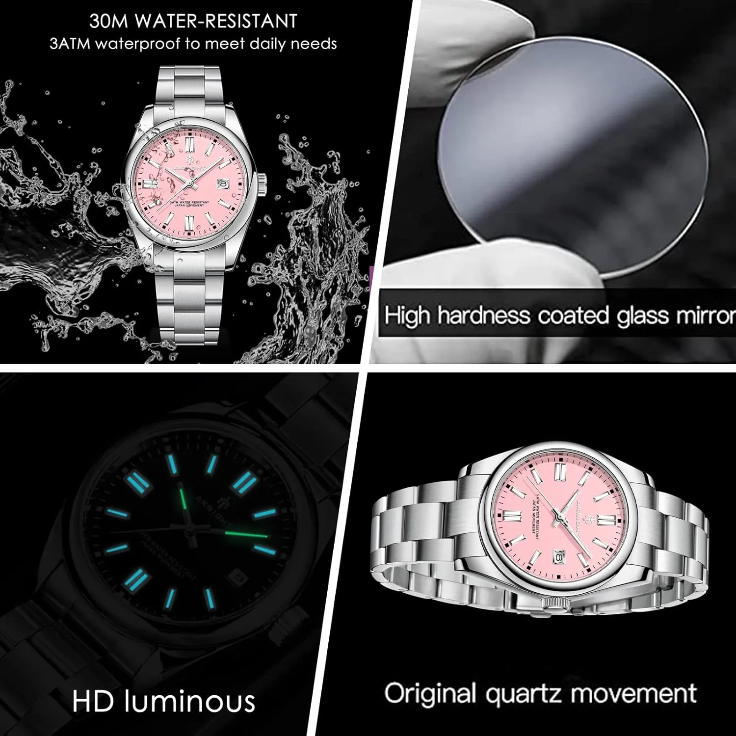 Men Analog Chronograph Fashion Watch, Easy Read Men Dress Watch Luminous Watch Elegant Gift Men Watch Waterproof survive alkaloid spiral Stainless Steel Watch for 