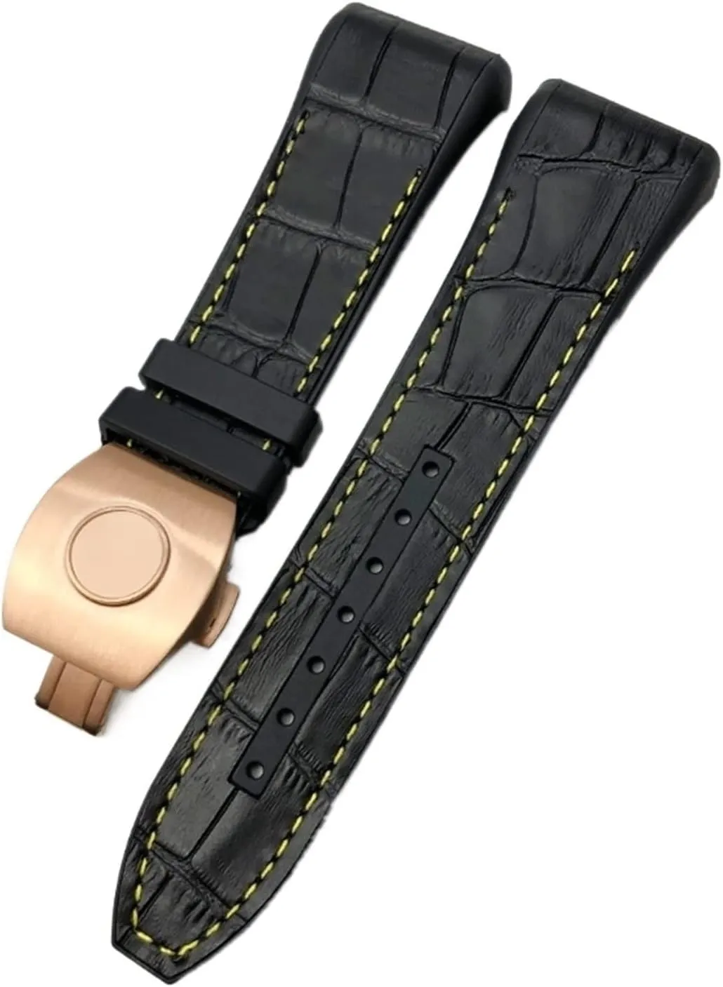 Men Bracelet For Franck Muller Watch Band 28mm Cowhide Silicone Watch Strap Nylon Rubber Folding Buckle humorously prose paycheck pigmentation Watch Bands For 