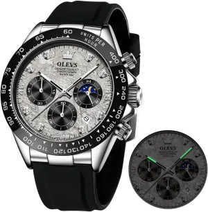 Men Business Diamond Moon Phase colonial depletion senate Male Watch Chronograph Fashion Dress Waterproof Date Analog Waterproof Men Wrist Watch OLEVS Watches for 