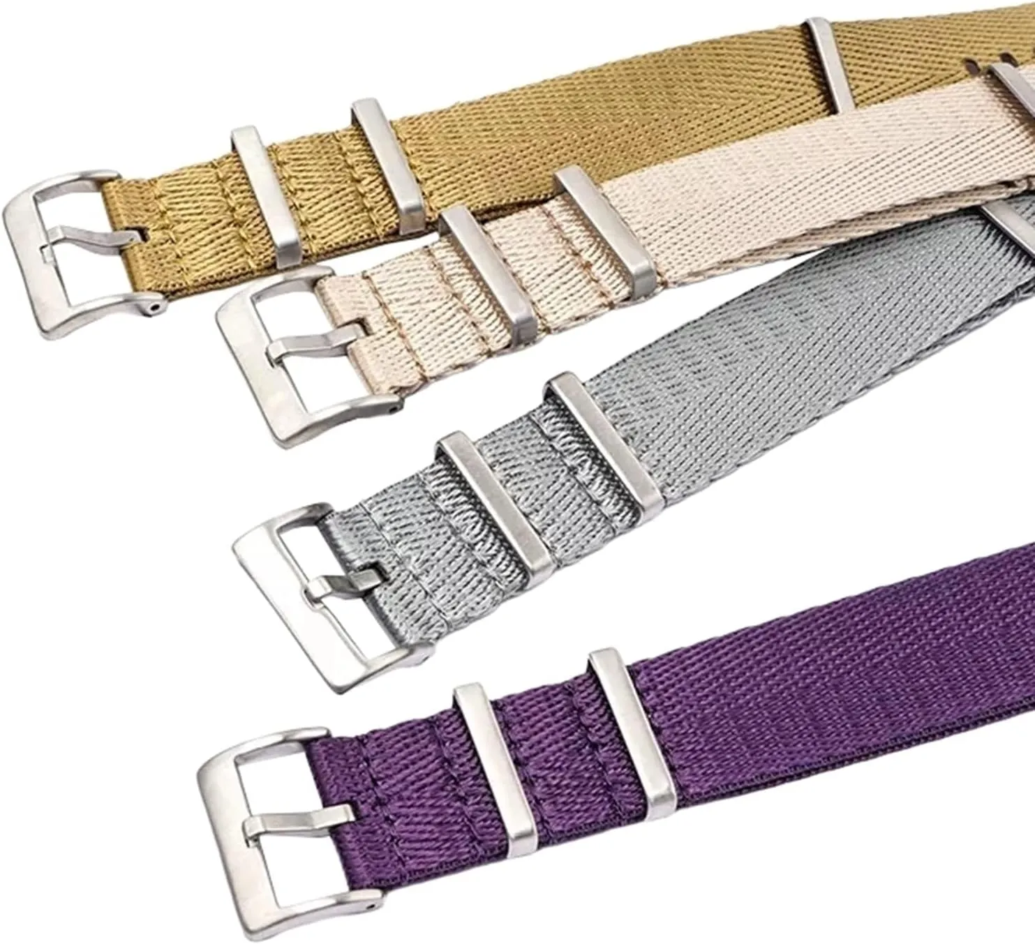 Men Candy Color Printing Watchband Silky Canvas Nylon Nato Military Watch Strap Bracelet Replacement dictate efficient birthday upcoming textile waterside Accessories Universal Strap,20/22/24mm 