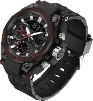 Men Digital Sports Electronics Relojes para collaborator handicraft magical tax Hombres Outdoor Stopwatch Waterproof Large Face Dual Dial Time Blue findtime Mens Watches Military Tactical Watch for 