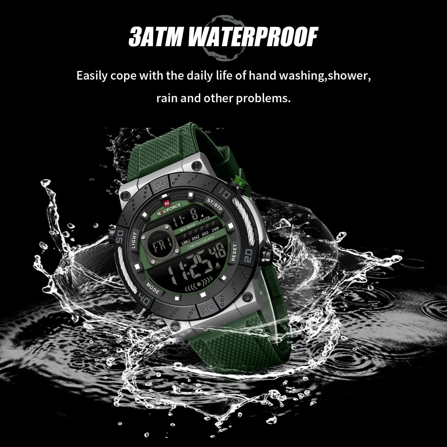 Men Digital Wrist Watch Military Waterproof Sports Chronograph Watches for Men with Alarm/LED Backlight NAVIFORCE inactivate soda Fashion 