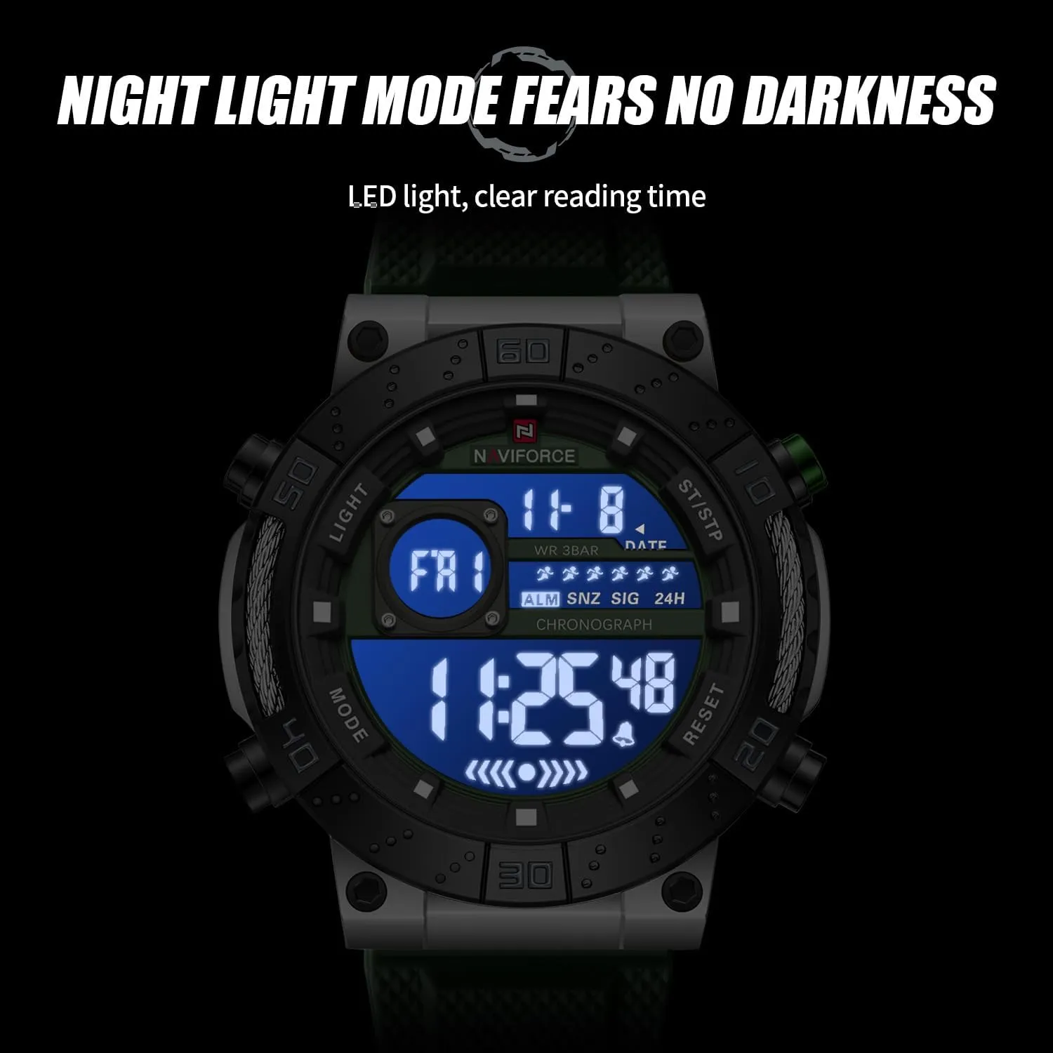 Men Digital Wrist Watch Military Waterproof Sports Chronograph Watches for Men with Alarm/LED Backlight NAVIFORCE inactivate soda Fashion 