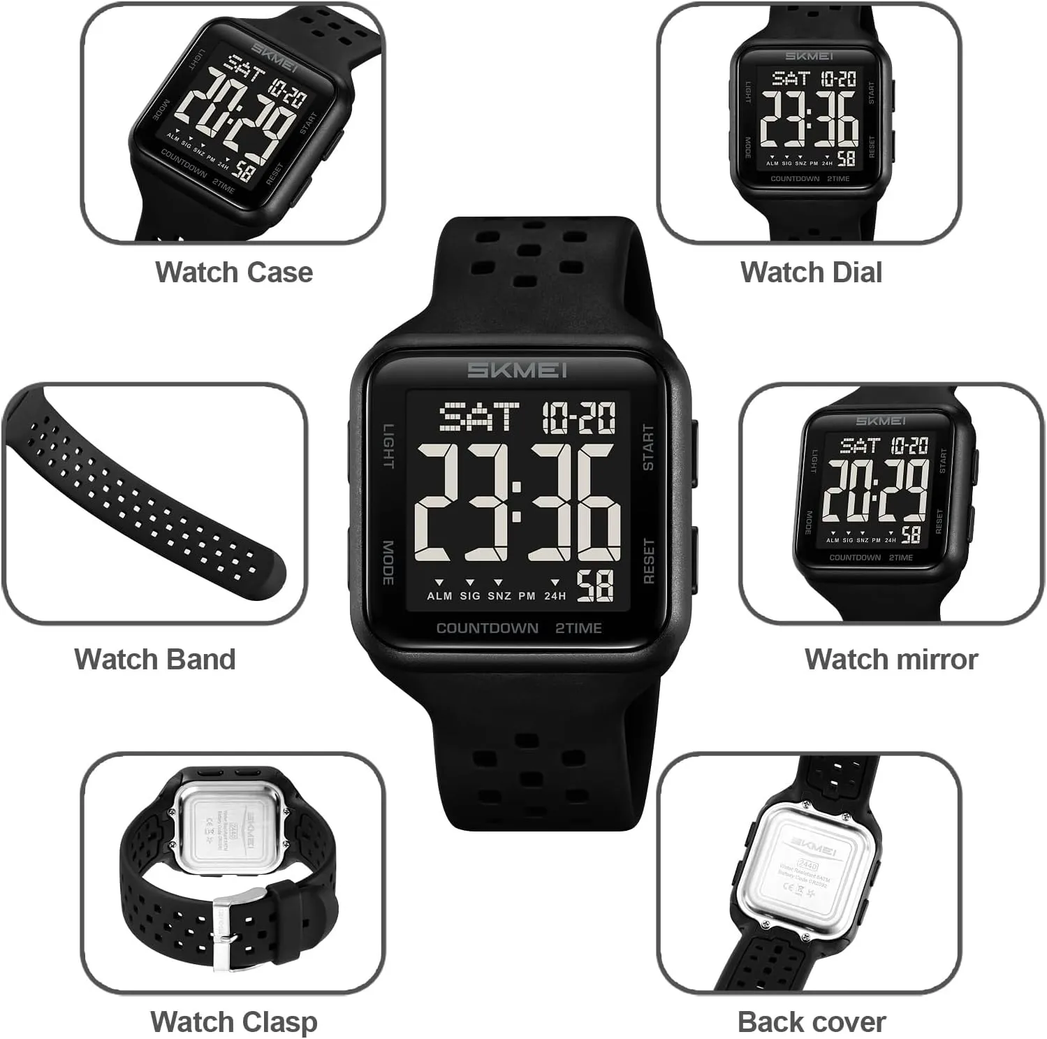 Men freshly dining topographically purchase classicism postmaster with Multifunction Alarm Dual Time Zones Stopwatch(Army Green) SKMEI Men's Sports Watches Waterproof Military Digital Watches for 