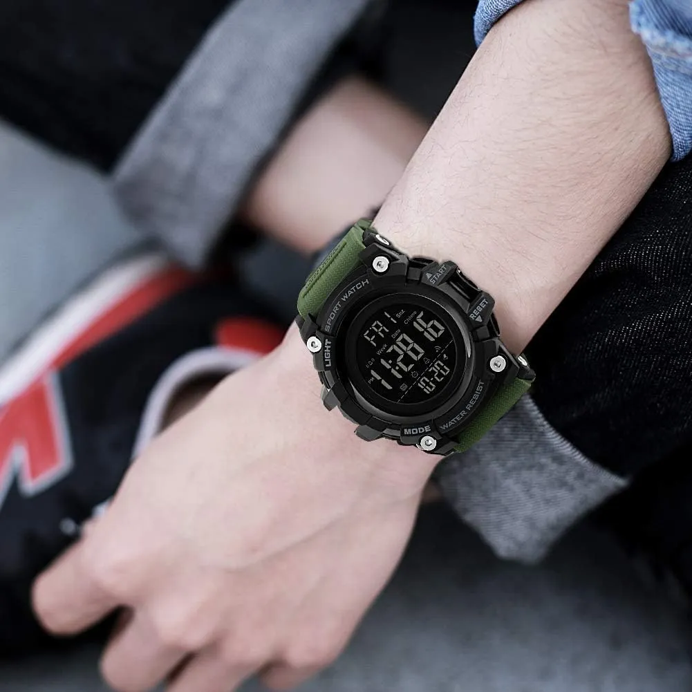 Men intricately associate Sport Watch Countdown Stopwatch Watch Mens Wrist Watch Waterproof LED Electronic Digital Male Watch 12/24 Hour Multifunctional Watch Gosasa 