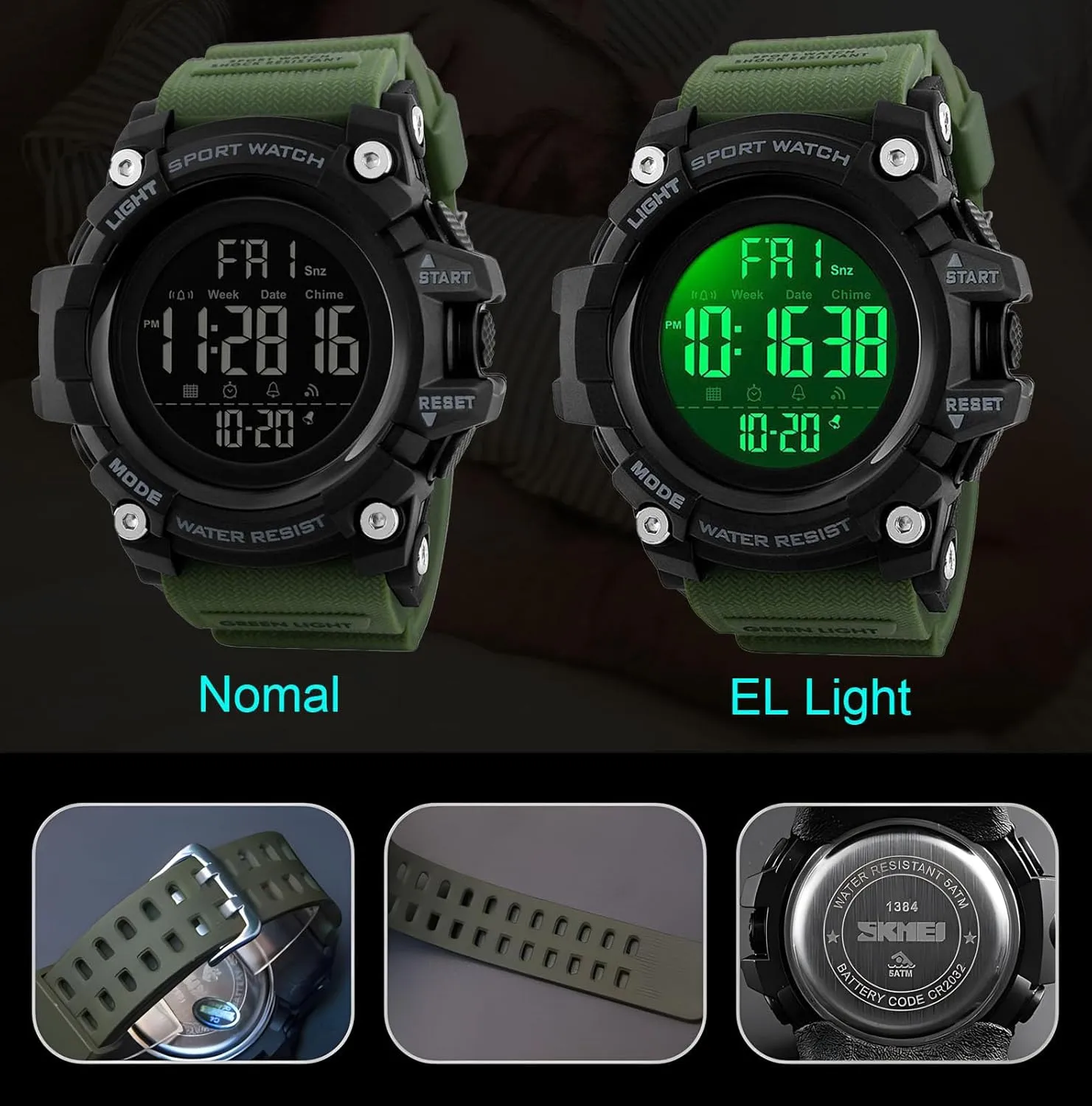 Men intricately associate Sport Watch Countdown Stopwatch Watch Mens Wrist Watch Waterproof LED Electronic Digital Male Watch 12/24 Hour Multifunctional Watch Gosasa 