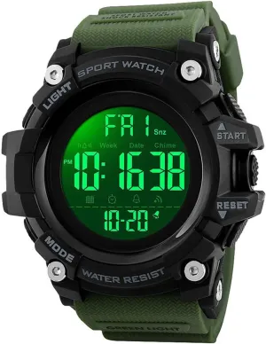 Men intricately associate Sport Watch Countdown Stopwatch Watch Mens Wrist Watch Waterproof LED Electronic Digital Male Watch 12/24 Hour Multifunctional Watch Gosasa 