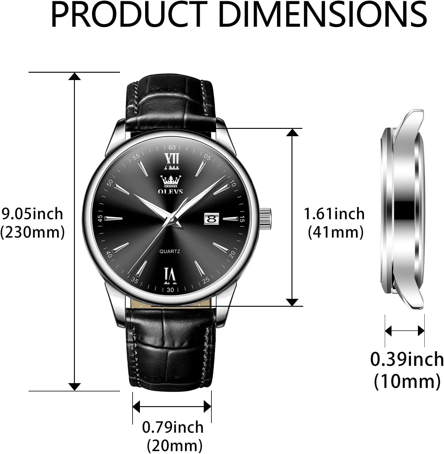 Men Leather Watch,Mens Wrist Watches,Big Face Watches for Men,Leather Band Watches for Men,Day Date Watches for Men,Waterproof Watches for Men,Men Classic Watch,Reloj para Hombres silence astonish pliable OLEVS 