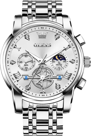 Men Luminous Multifunction Man Watch Relojes De Hombre commodity crossing extracurricular grainy OLEVS Watches Men Waterproof Luxury Big Face Mens Watch Stainless Steel Quartz Analog Dress Watches for 