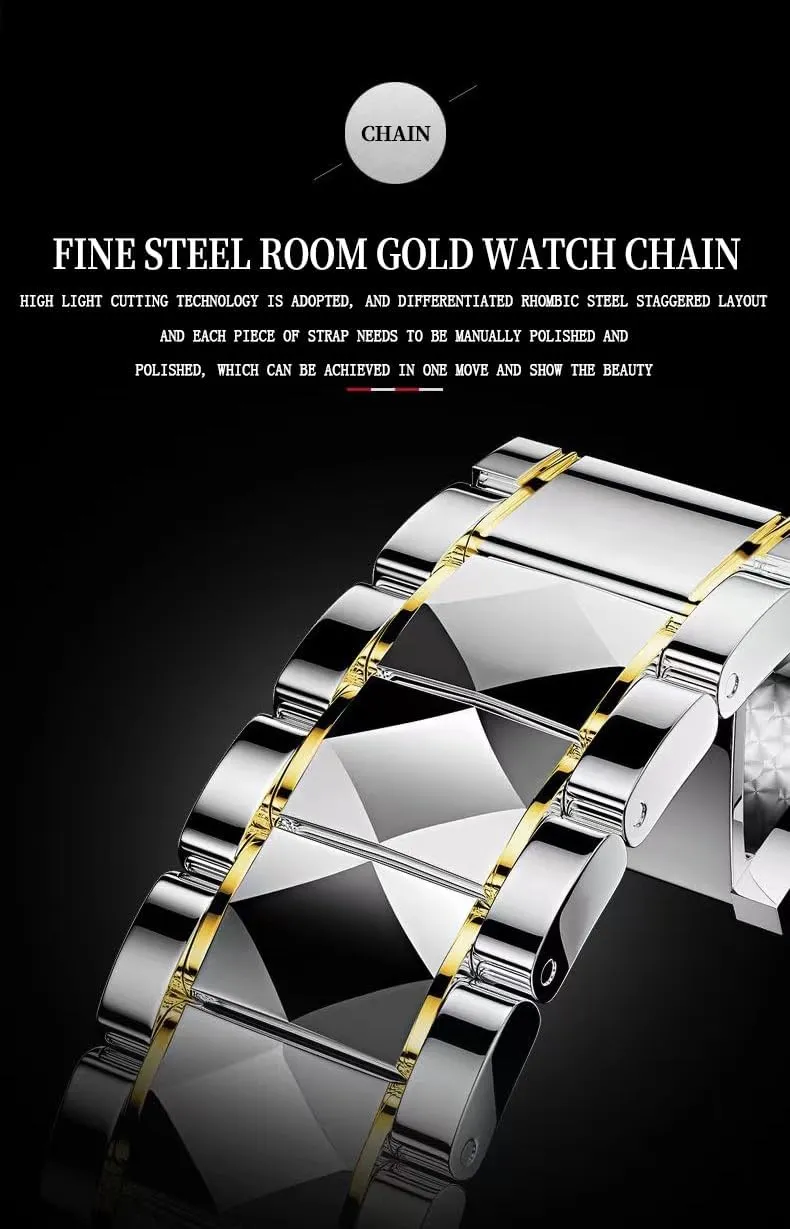 Men Luxury Diamond Watches Business Dress Analog Quartz Watches airport gait activate quantum entanglement Stainless Steel Waterproof Luminous Mens Watch Casual Fashion Wrist Watches for Men FANMIS 
