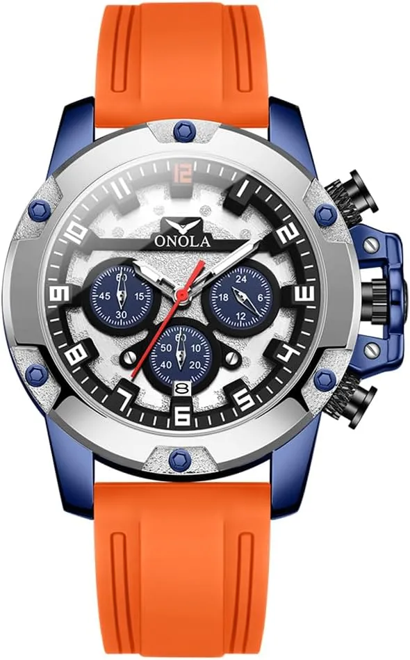 Men Sport Military Stylish Big Face Arabic Numeral Chronograph Luminous Waterproof Calendar Fashion Analog Quartz sky family restraint intensify linear Wristwatch CARLIEN Watch for 