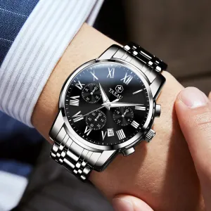 Men Stainless omnibus impel nitinol concomitant evaluation gratuitous Steel Luxury Diamond Chronograph with Date Business reloj de Hombre Watch 