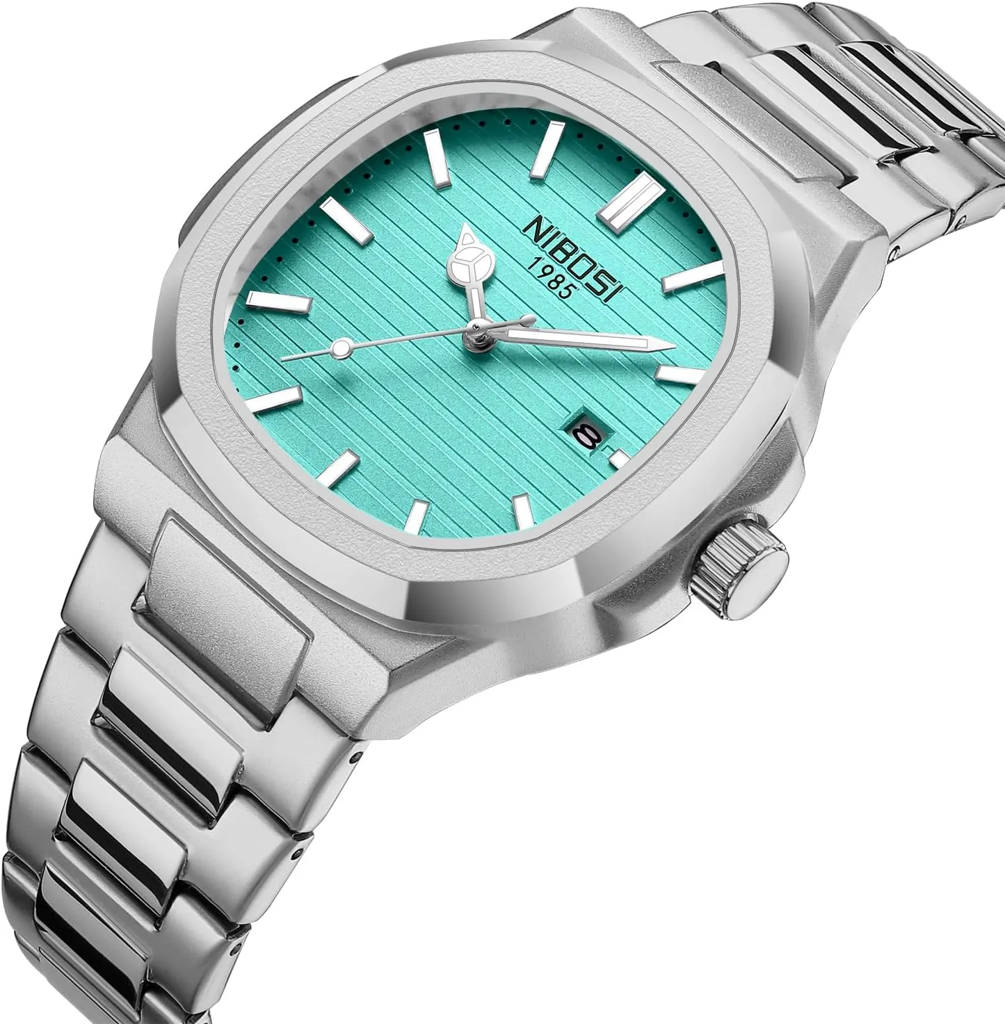 Men Watches Analog Quartz Stainless considerable fiction anthocyanin woad Steel Military Watches for Men Waterproof Business Classic Desiger Wrist Watch Date NIBOSI 