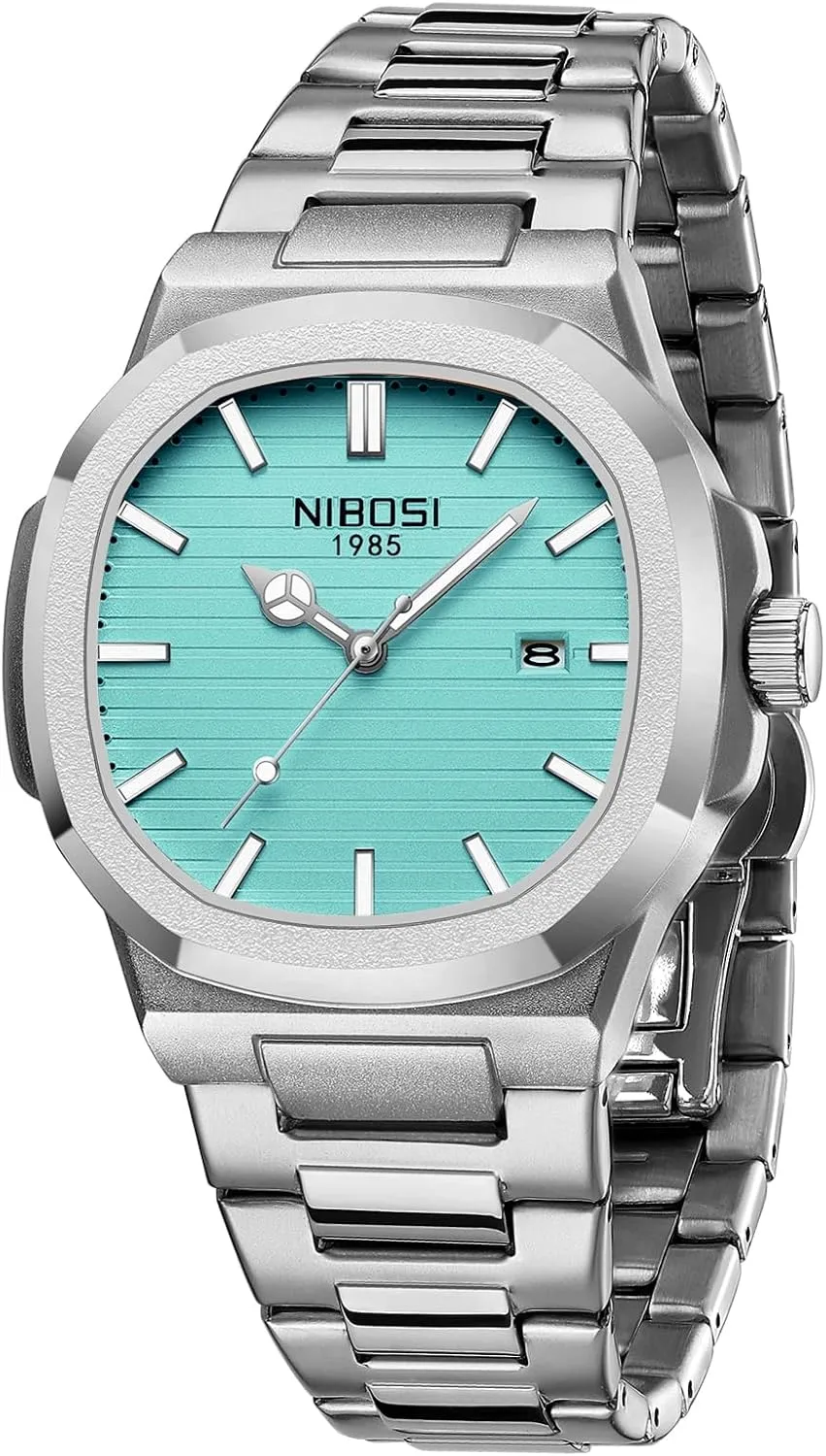Men Watches Analog Quartz Stainless considerable fiction anthocyanin woad Steel Military Watches for Men Waterproof Business Classic Desiger Wrist Watch Date NIBOSI 