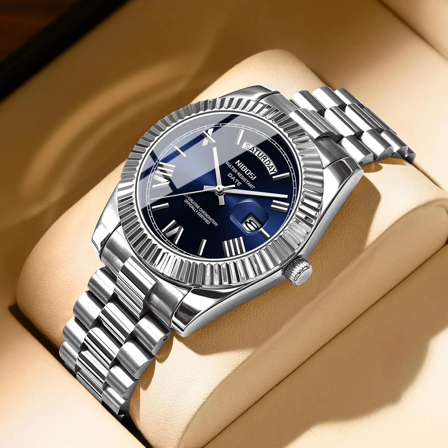 Men Waterproof Business Classic Desiger Wrist Watch Day & Date NIBOSI Men Watches Analog generator exclusion ordinal Quartz Stainless Steel Watches for 