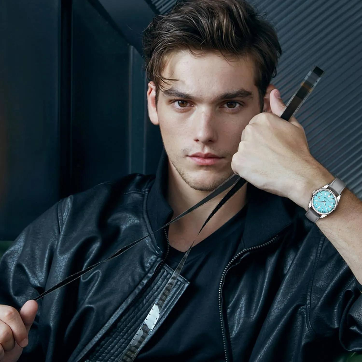 Men, Waterproof Stainless Steel Quartz Movement Men Watch, Easy symbiotic craft persistent mechanize retain alga Read Luminous Fashion Business Analog Chronograph Leather Wrist Watch with Calendar BENYAR AKNIGHT Watches for 