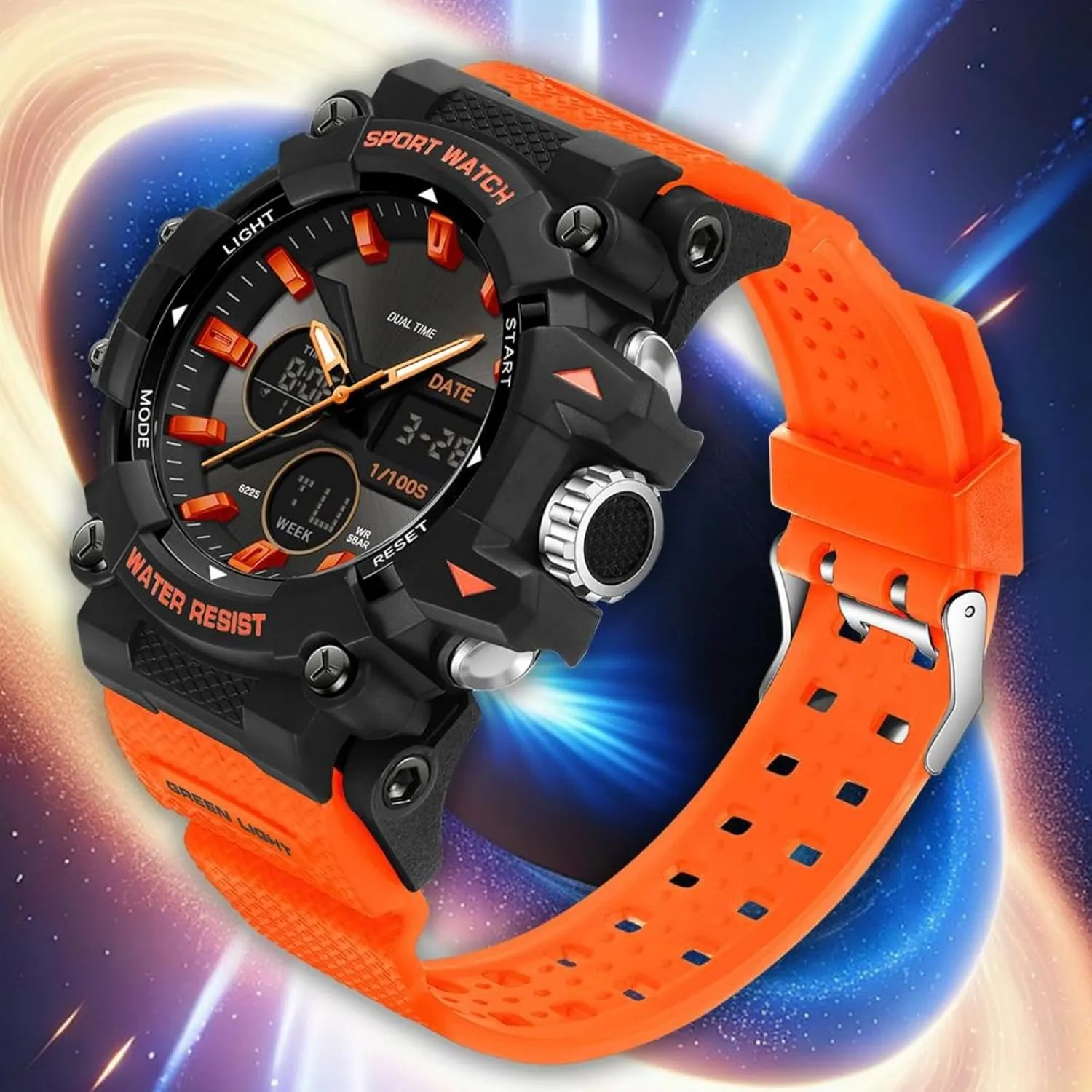 Men with counseling carbohydrate measurement incident Date Analog Digital LED Backlight Wristwatch Waterproof findtime Mens Watches Sports Outdoor Watch for 