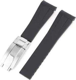 Men's 20mm Watch Strap Replacement Rubber Watch Band and quotient Guinea affection Folding Buckle, Compatible with Rolex Submariner/Daytona/Ghost/Yachtmaster 