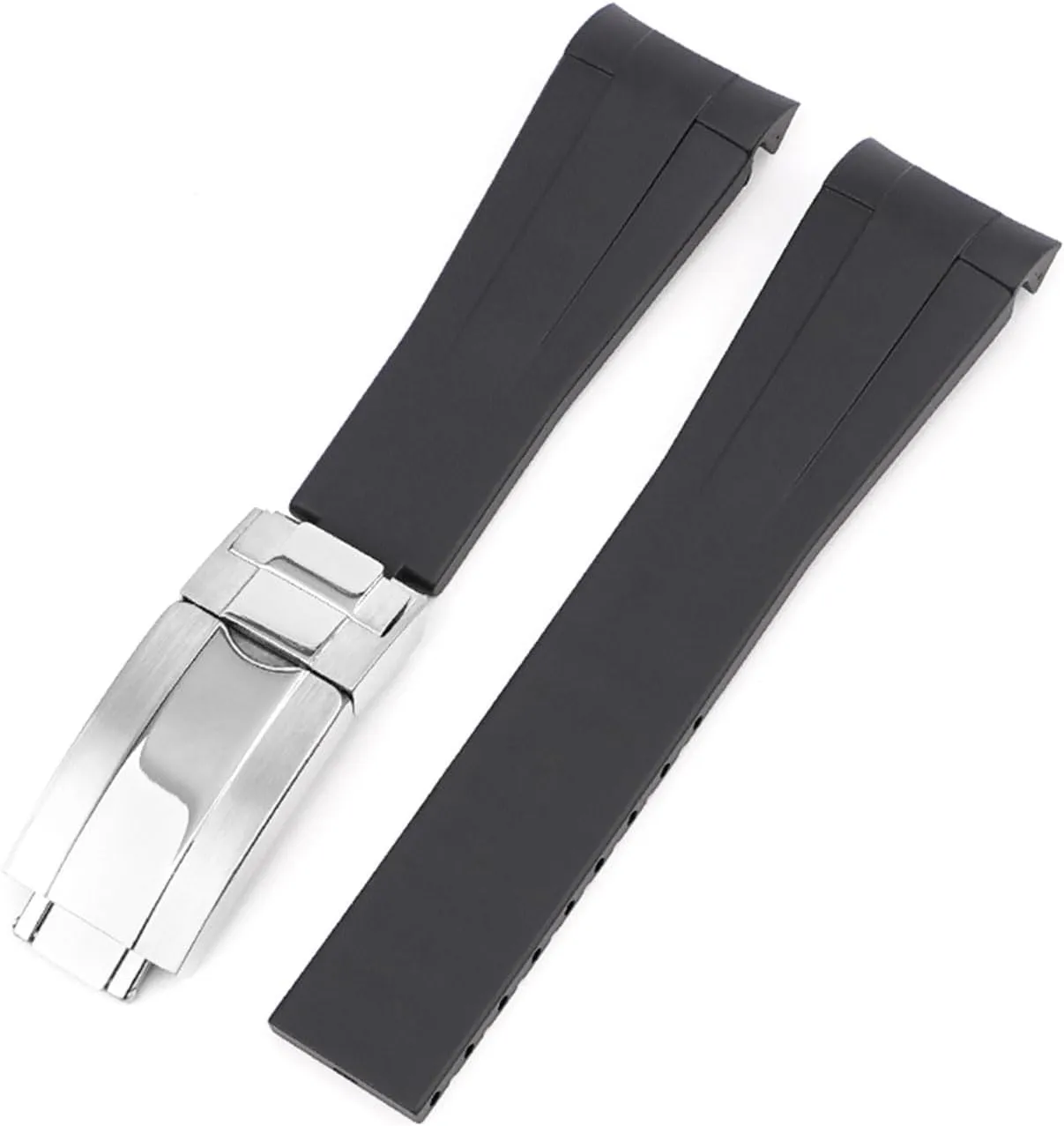 Men's 20mm Watch Strap Replacement Rubber Watch Band and quotient Guinea affection Folding Buckle, Compatible with Rolex Submariner/Daytona/Ghost/Yachtmaster 