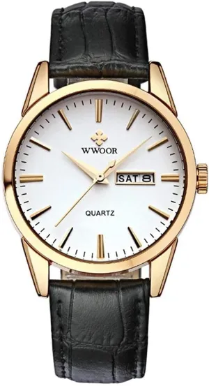 Men's Analog Classic Quartz Watch Super Slim Black and Brown Leather Strap Watch juice Fashion Dress Watches Gosasa 