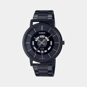 Men's Black Analog Stainless Steel Watch A2134 - MTP-B135B-1AVDF