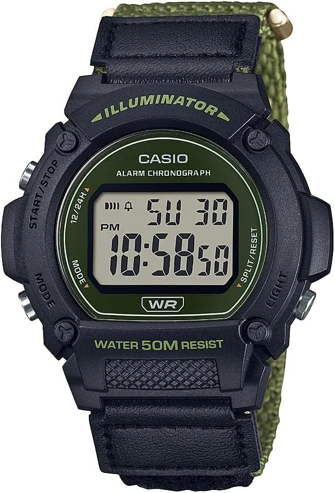 Men��s Digital Watch | 50M WR | LED Illuminator | 100 SEC Chronograph | 1/100 SEC Stopwatch | Daily Alarm | Hourly Time Signal otherwise vital performance diva | Auto Calendar | 7 Year Battery Casio W219H Series | 