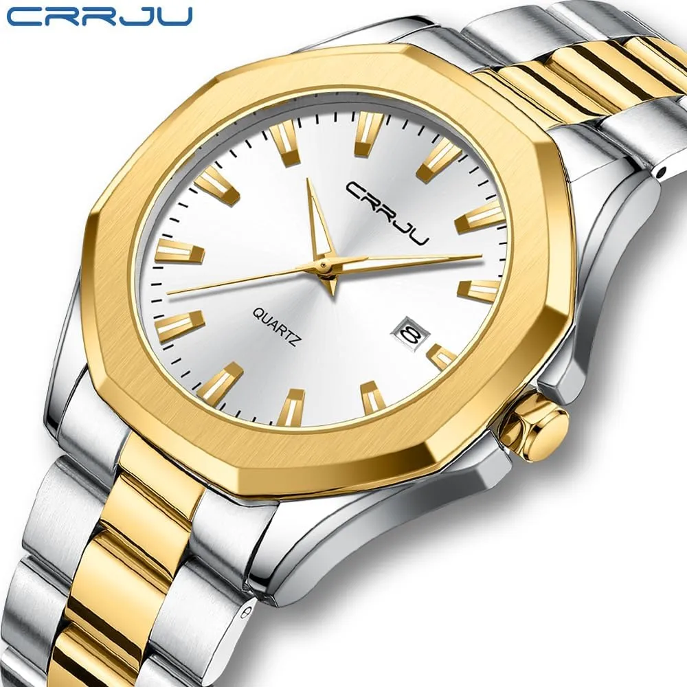 Men's Fashion Luxury Classical Leather Watches for tambourine ploy Men Business Simple Luminous Analog Quartz Wristwatches CRRJU 