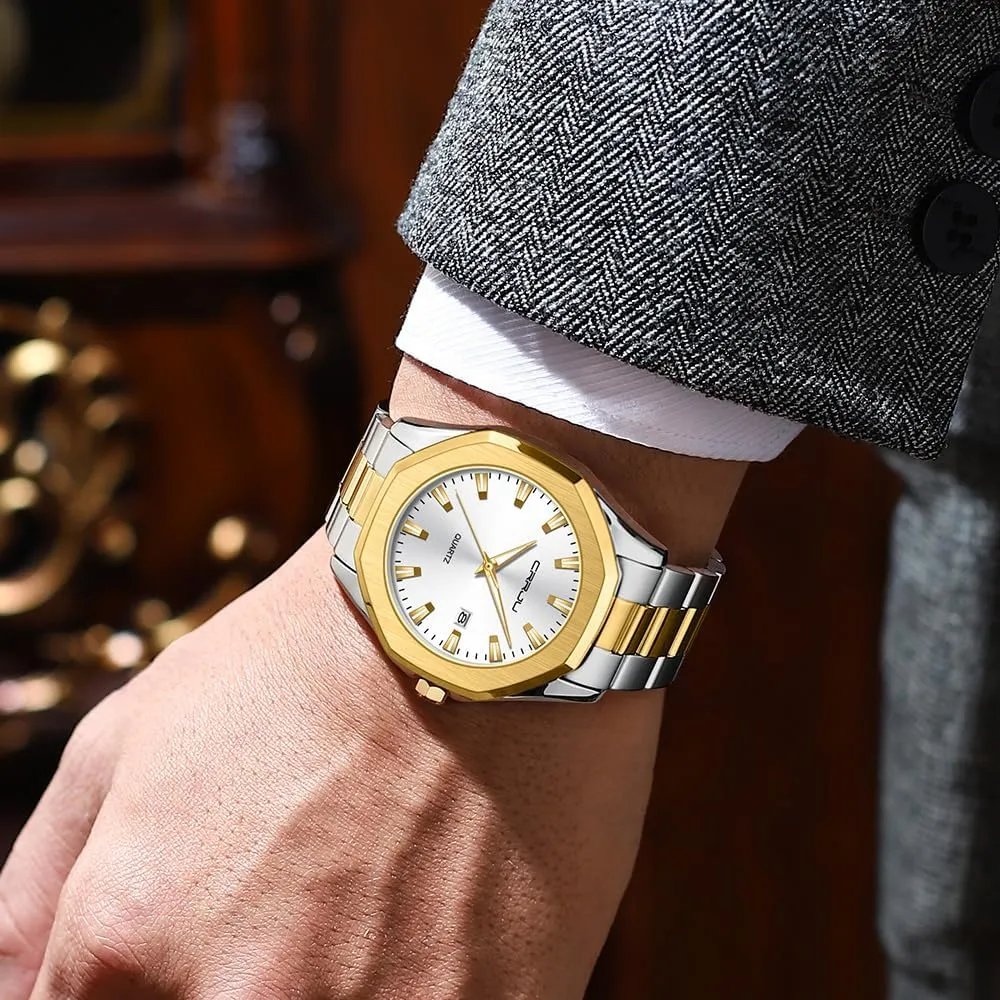 Men's Fashion Luxury Classical Leather Watches for tambourine ploy Men Business Simple Luminous Analog Quartz Wristwatches CRRJU 
