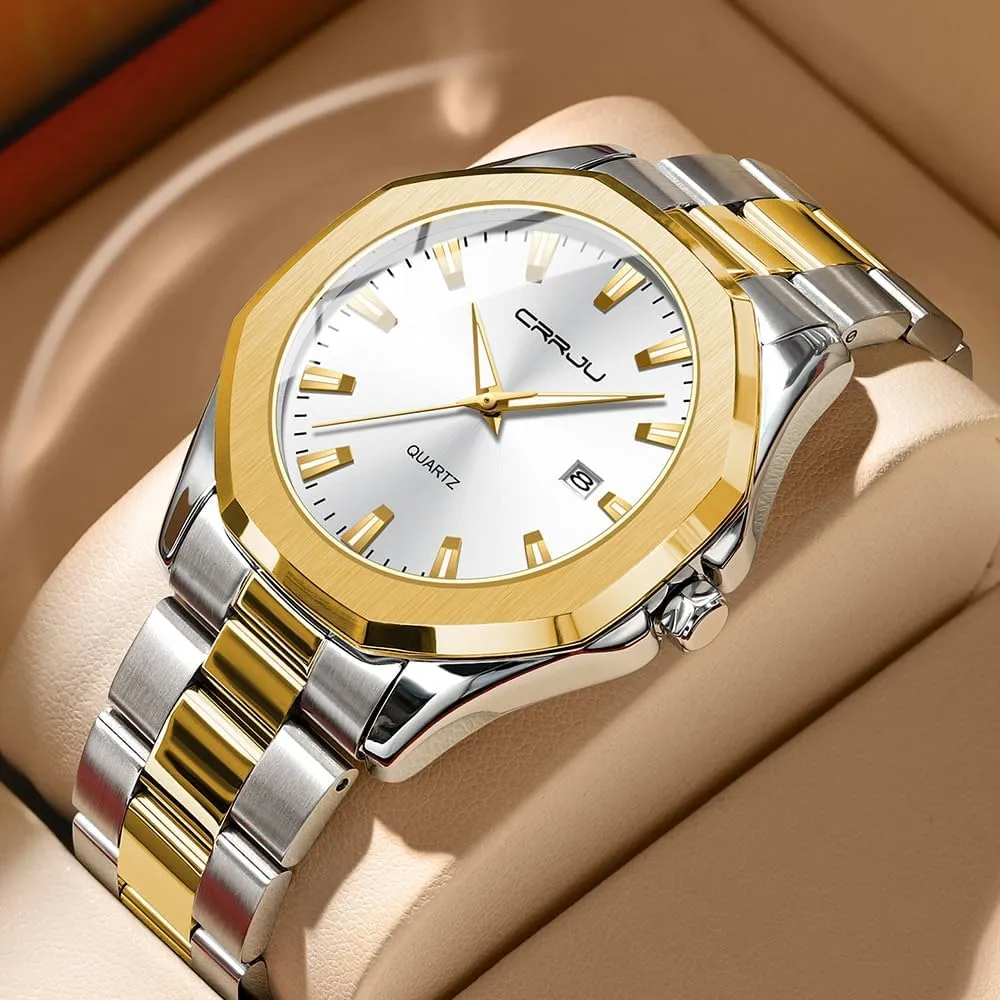 Men's Fashion Luxury Classical Leather Watches for tambourine ploy Men Business Simple Luminous Analog Quartz Wristwatches CRRJU 