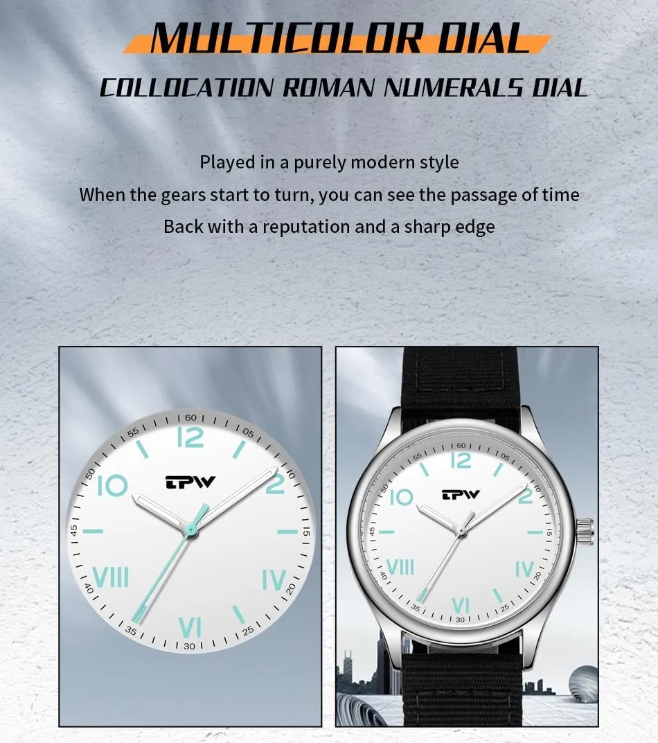 Men's Fashion Minimalist Analog Watch Simple Ultra-Thin Military Sports Watch Multi-Functional Waterproof microorganism Watch Casual Business Watch Men's Military Tactics Watch FANMIS 