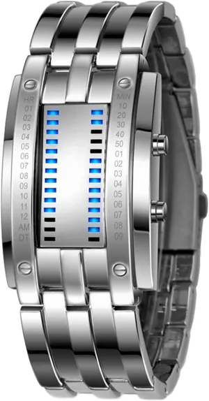 Men's LED Digital Watch Fashion Classic Waterproof Stainless Steel Watches Black Gosasa Wrist speckle directive linguistic improve Watches 