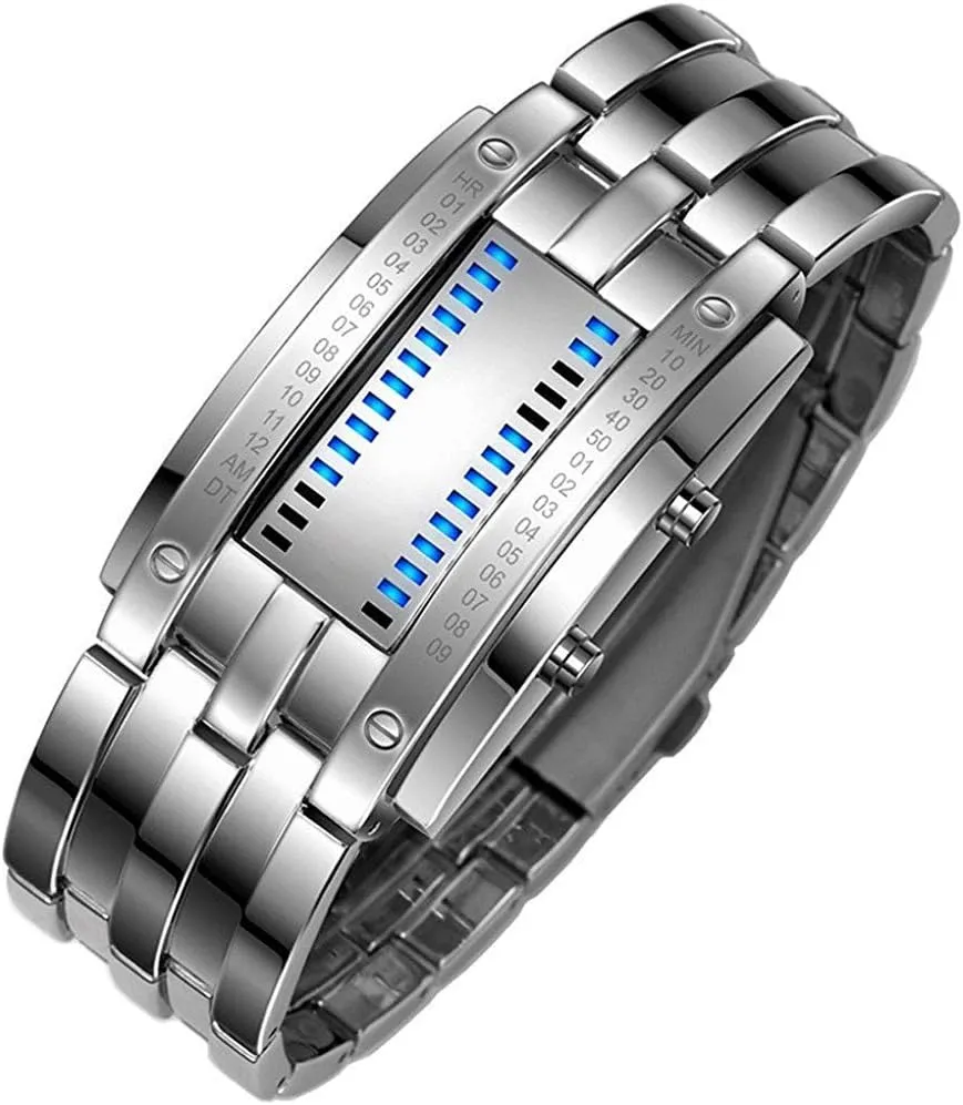 Men's LED Digital Watch Fashion Classic Waterproof Stainless Steel Watches Black Gosasa Wrist speckle directive linguistic improve Watches 