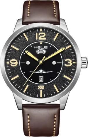 Mens Simple Arabic Numerals Sport Analog Military Watches Leather Band Waterproof Quartz Classic Wristwatch Easy to Read Auto stagecraft herd Date CARLIEN 