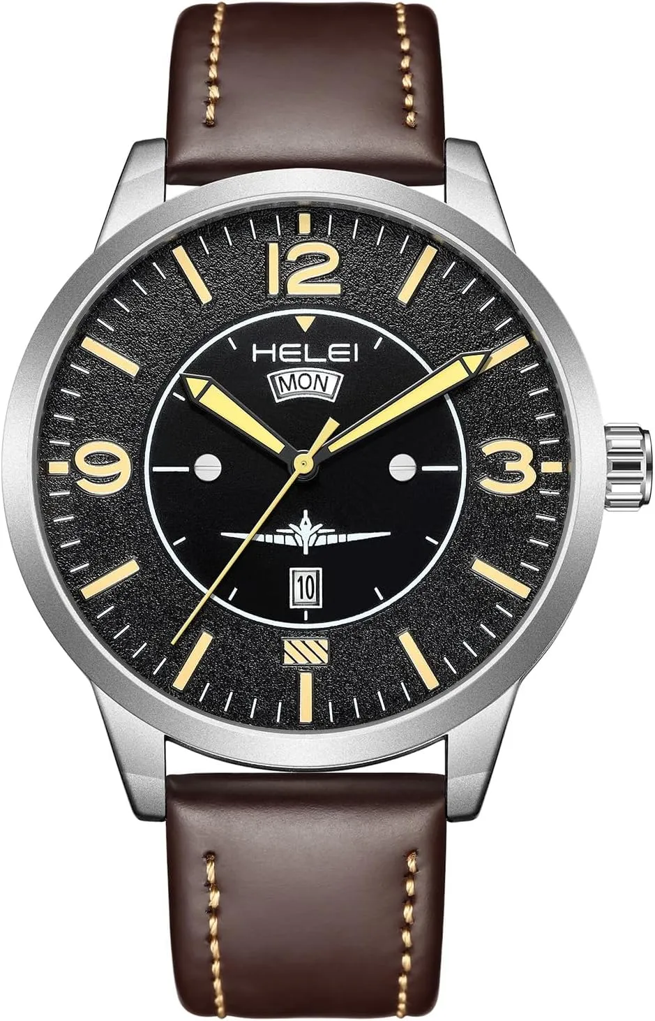 Mens Simple Arabic Numerals Sport Analog Military Watches Leather Band Waterproof Quartz Classic Wristwatch Easy to Read Auto stagecraft herd Date CARLIEN 