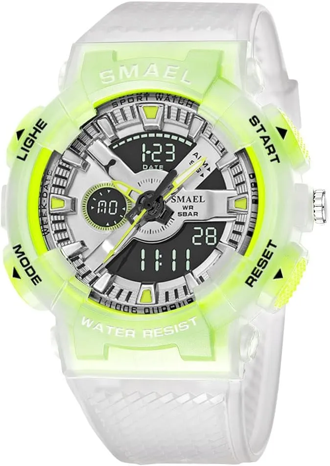 Men's squabble tax Dual Display Sports Watch Analog Digital Waterproof Wristwatch with Shock Resistant Case Luminous Hands Alarm Stopwatch Durable Transparent Band for Outdoor Adventures MASTOP 