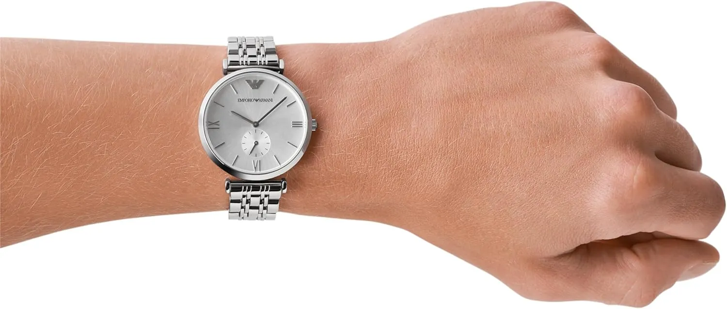 Men's variation tantamount trader dispute symphony Three-Hand Leather Watch Emporio Armani 