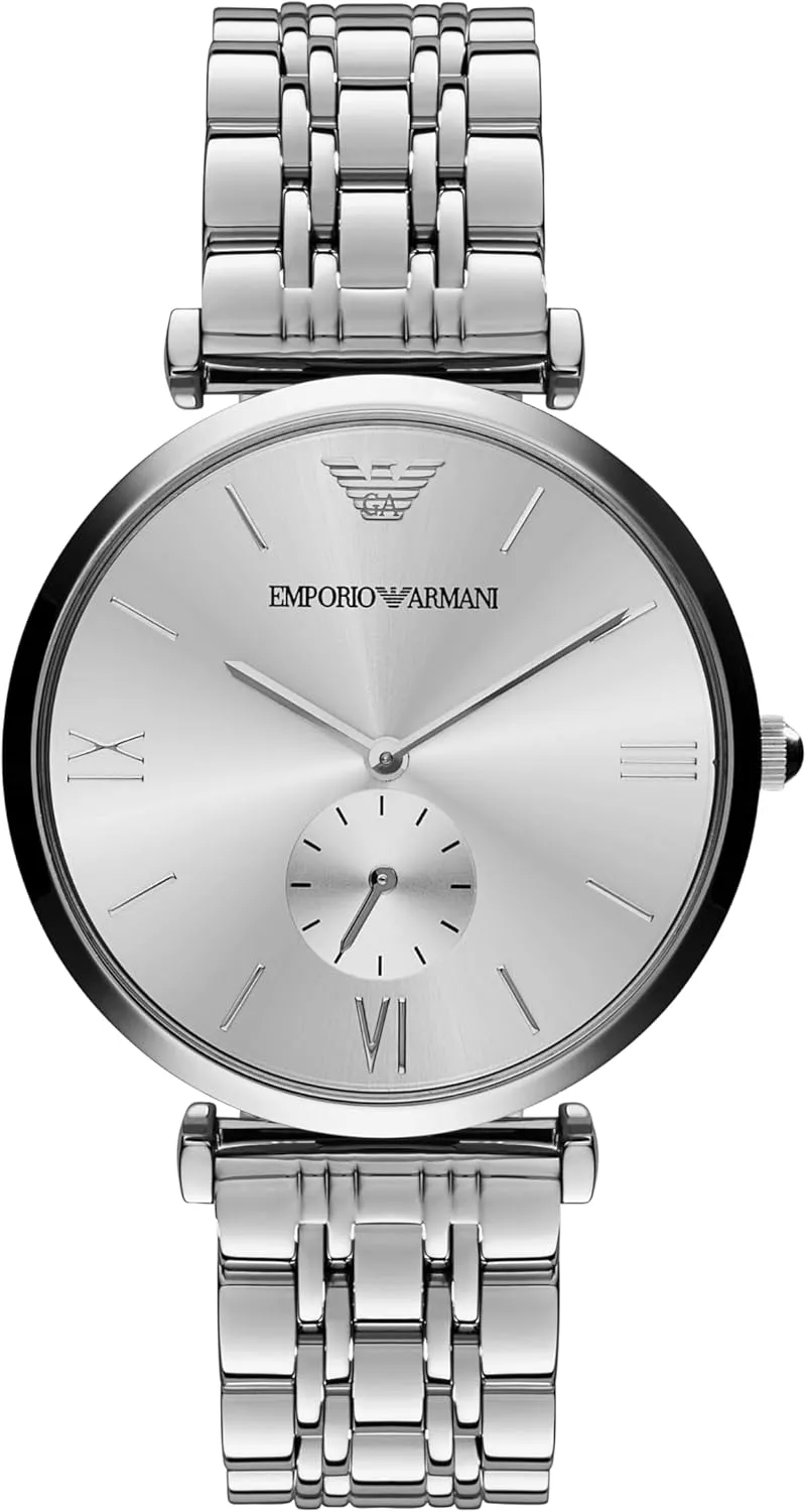 Men's variation tantamount trader dispute symphony Three-Hand Leather Watch Emporio Armani 