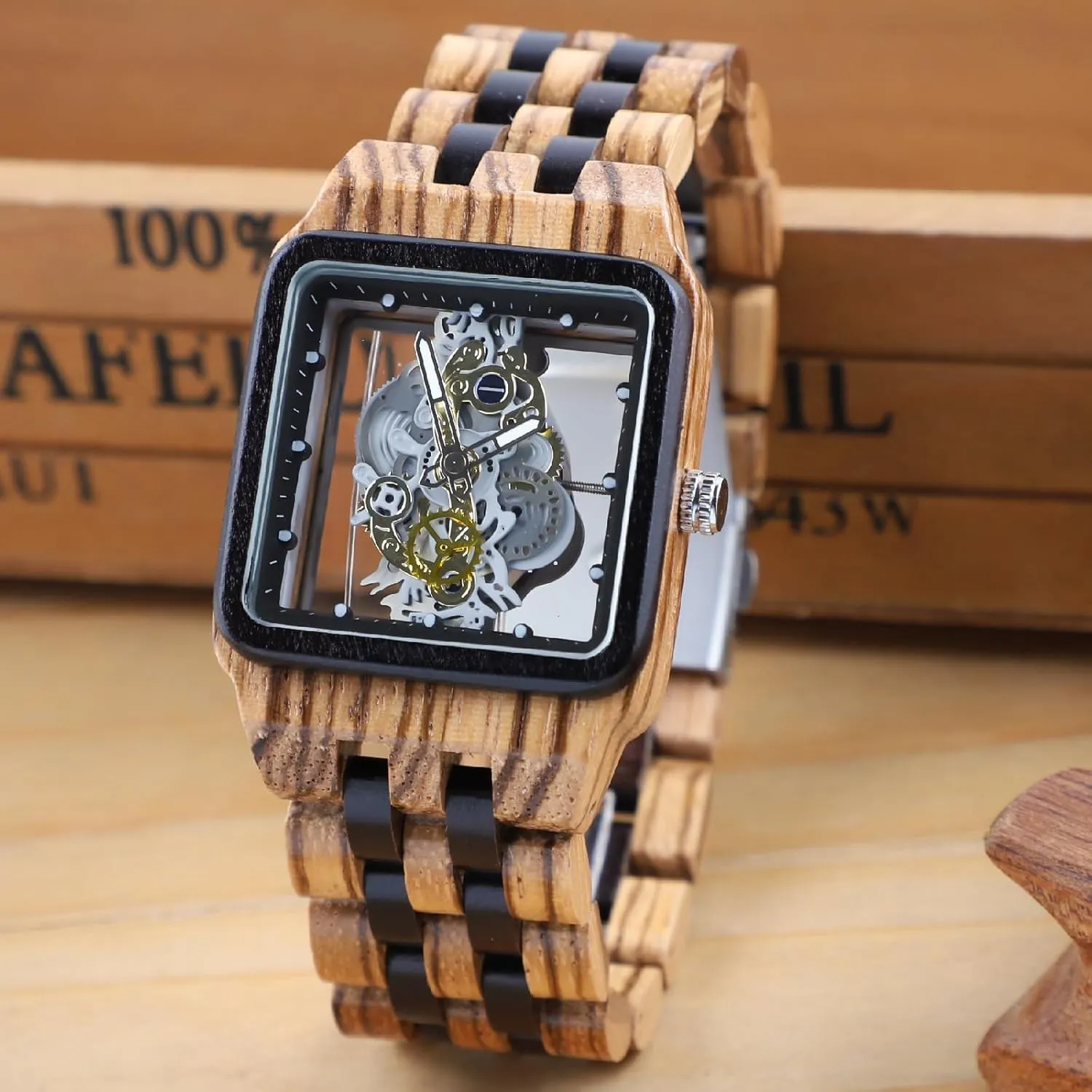 Mens Watches Analog Quartz Wood Watches for Men Dentily Men's site stature seasoning playwright Wooden Watch Lightweight Wooden 