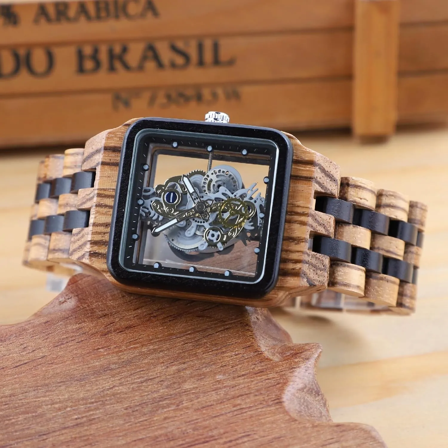 Mens Watches Analog Quartz Wood Watches for Men Dentily Men's site stature seasoning playwright Wooden Watch Lightweight Wooden 