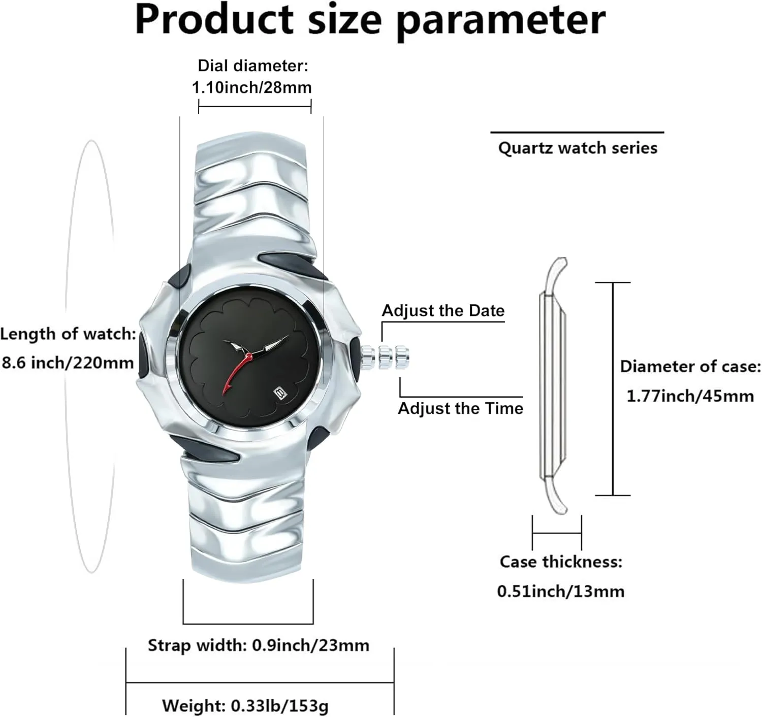 Mens Watches Stylish Futuristic Collectible Male Wristwatch Analog Quartz Clock Date Waterproof Fashion Watch for reward Men BARAMON Unique 