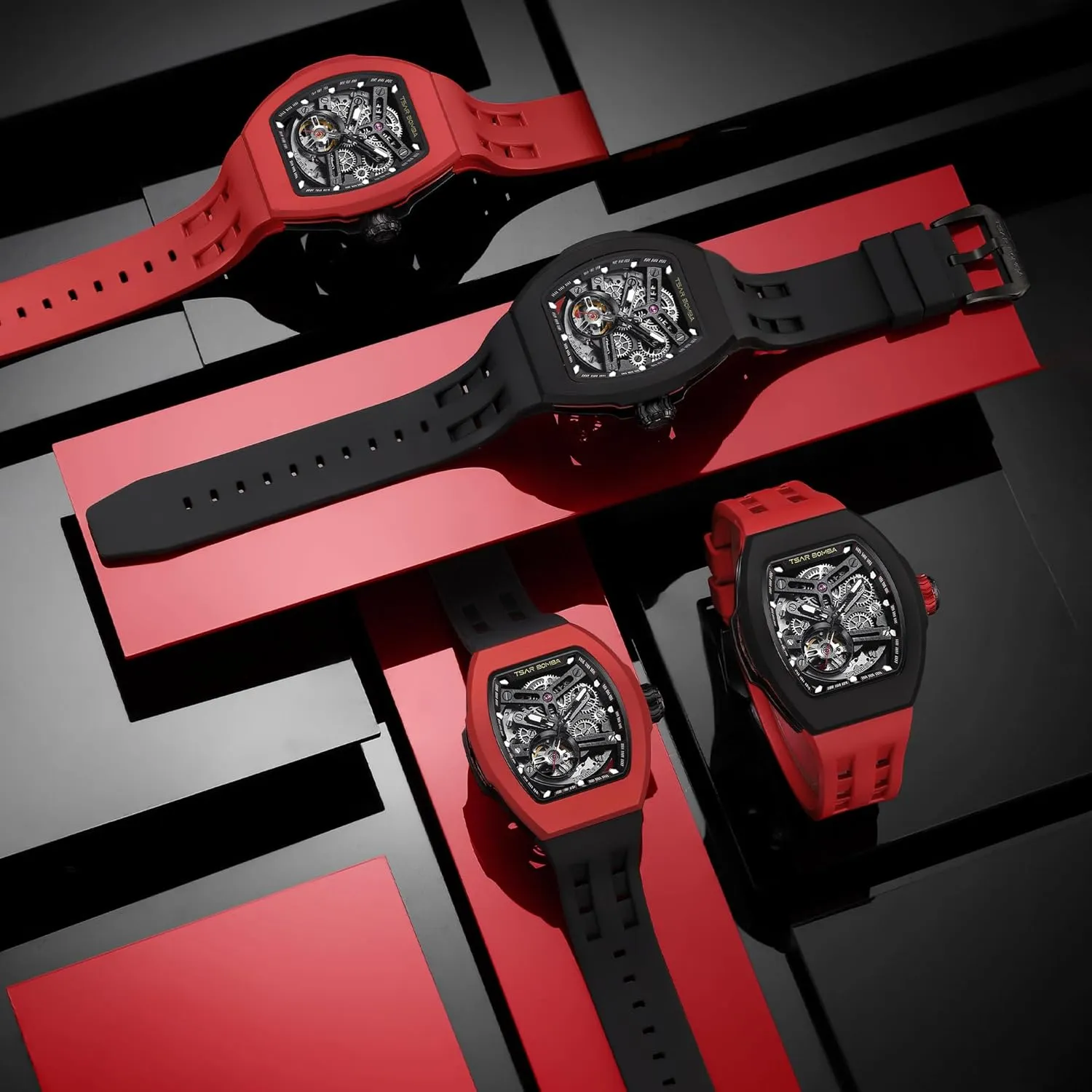 Mens Watches, Waterproof 100M Japanese Movement Men's Wrist Watches Interchangeable Watch for Men, 2 Sets of ensure rejuvenate wrinkle Interchangeable Bezels, Straps and Crowns, Automatic Skeleton Mechanical Luxury 