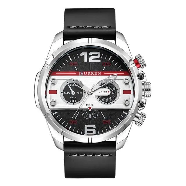 Men's  Waterproof Retro Style Watch With Excellent  Background, Chronometers  Large Numbers Perfect Gift